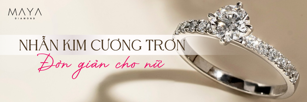 NHẪN KIM CƯƠNG TRƠN ĐƠN GIẢN CHO NỮ LỰA CHỌN TINH TẾ