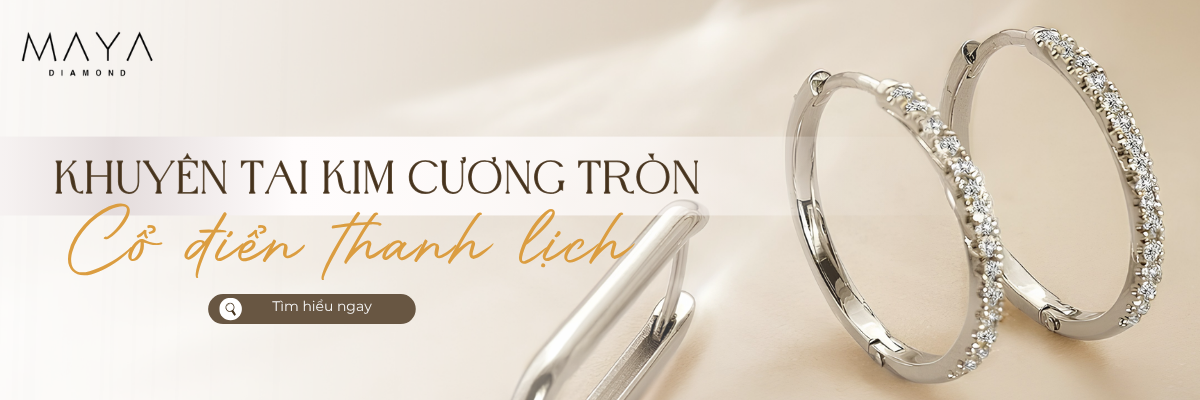 KHUYÊN TAI KIM CƯƠNG TRÒN CỔ ĐIỂN CHO PHONG CÁCH THANH LỊCH