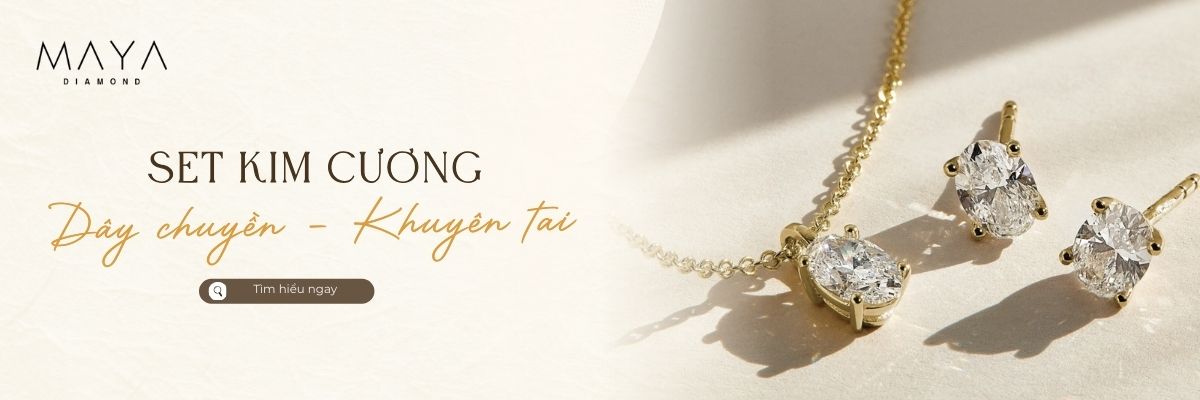 SET DÂY CHUYỀN VÀ KHUYÊN TAI KIM CƯƠNG NHÂN TẠO SANG TRỌNG