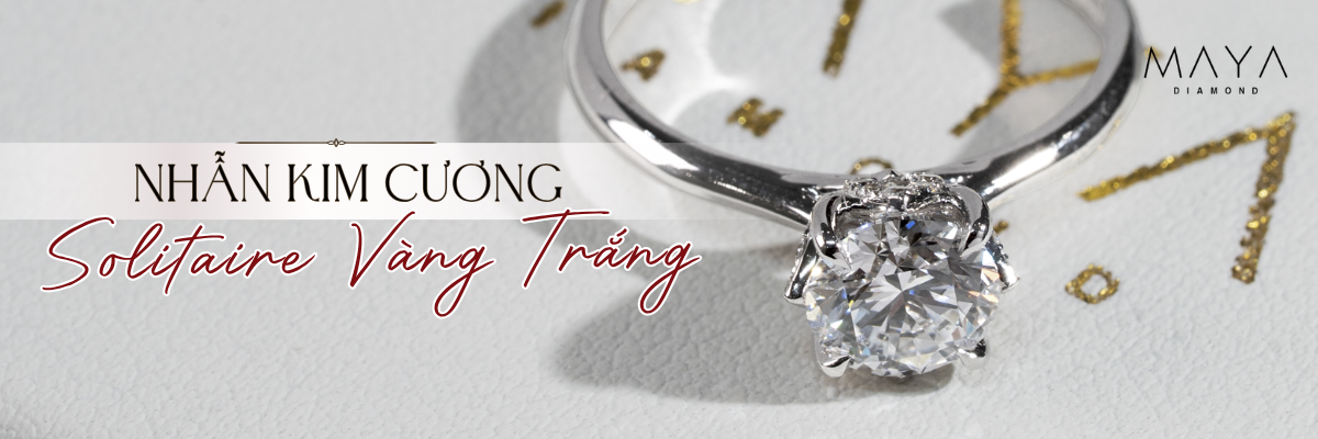 BIỂU TƯỢNG CỦA TÌNH YÊU NHẪN KIM CƯƠNG SOLITAIRE VÀNG TRẮNG