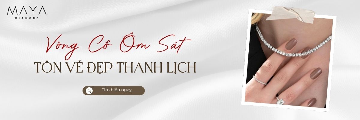 VÒNG CỔ ĐÍNH KIM CƯƠNG ÔM SÁT TÔN VẺ ĐẸP THANH LỊCH, TINH TẾ