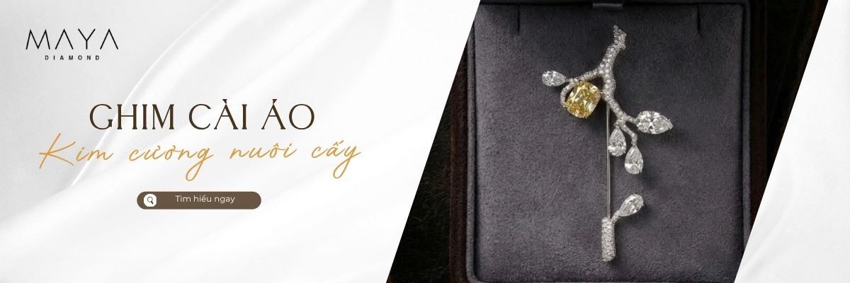 GHIM CÀI ÁO KIM CƯƠNG NUÔI CẤY ĐỘC ĐÁO NÂNG TẦM PHONG CÁCH